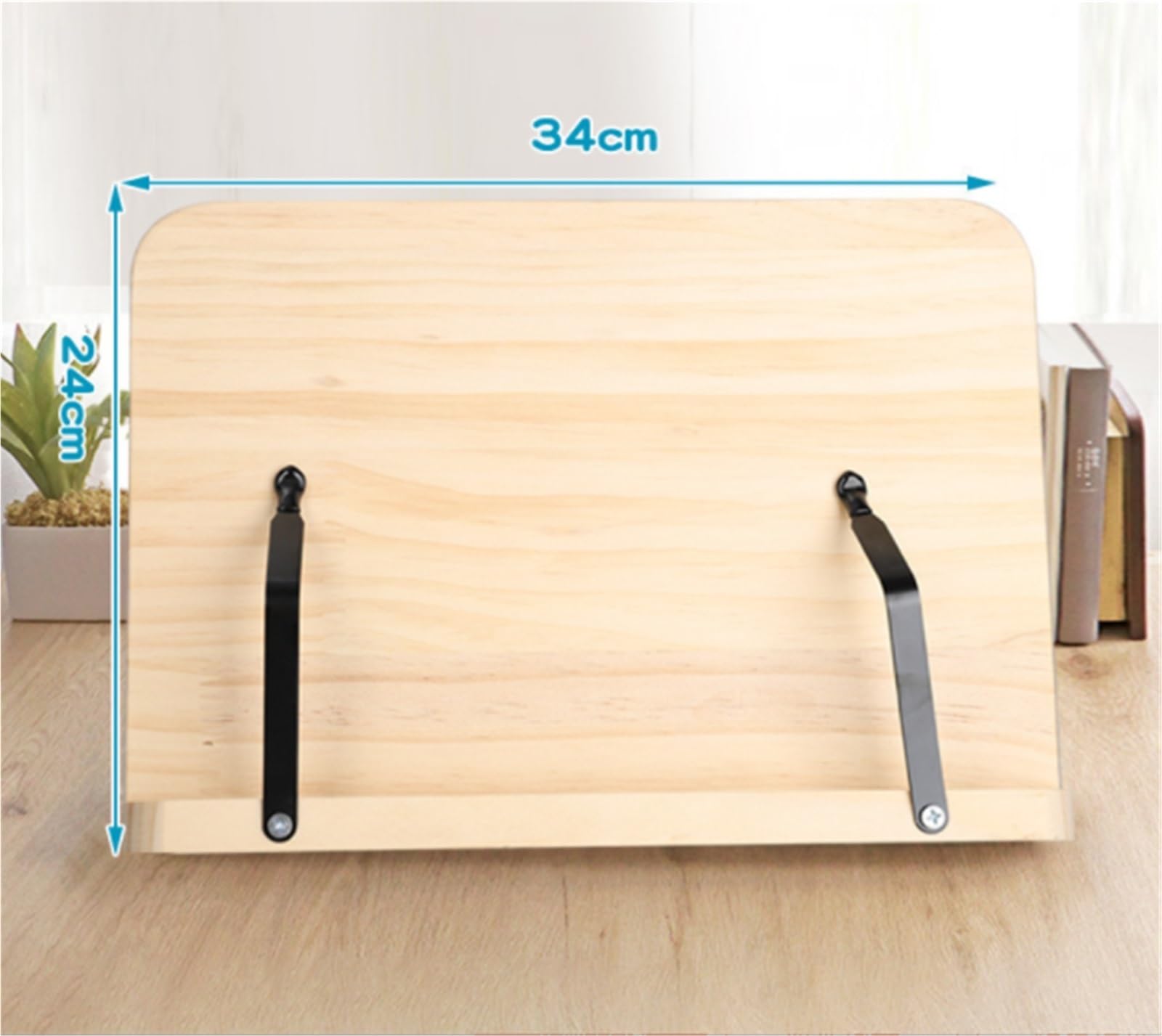 Stojak do Czytania Drewniana Półka Na Książki Z Przepisami Do Czytania Bez Użycia Rąk. Gotowania Stojaki na Książki(Pine,34cm)