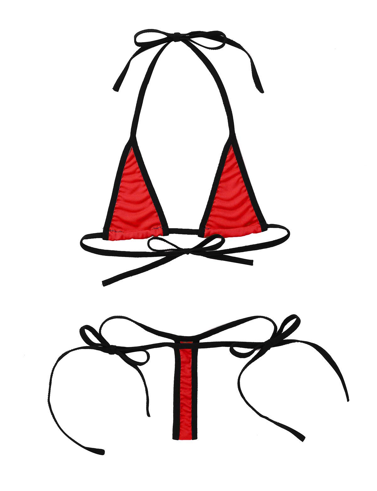 Women's Micro Triangle Bikini Set | Halter Tie-Up String Bikini Top with Side-Tie Thong Bottom | Two-Piece Swimwear-image-24