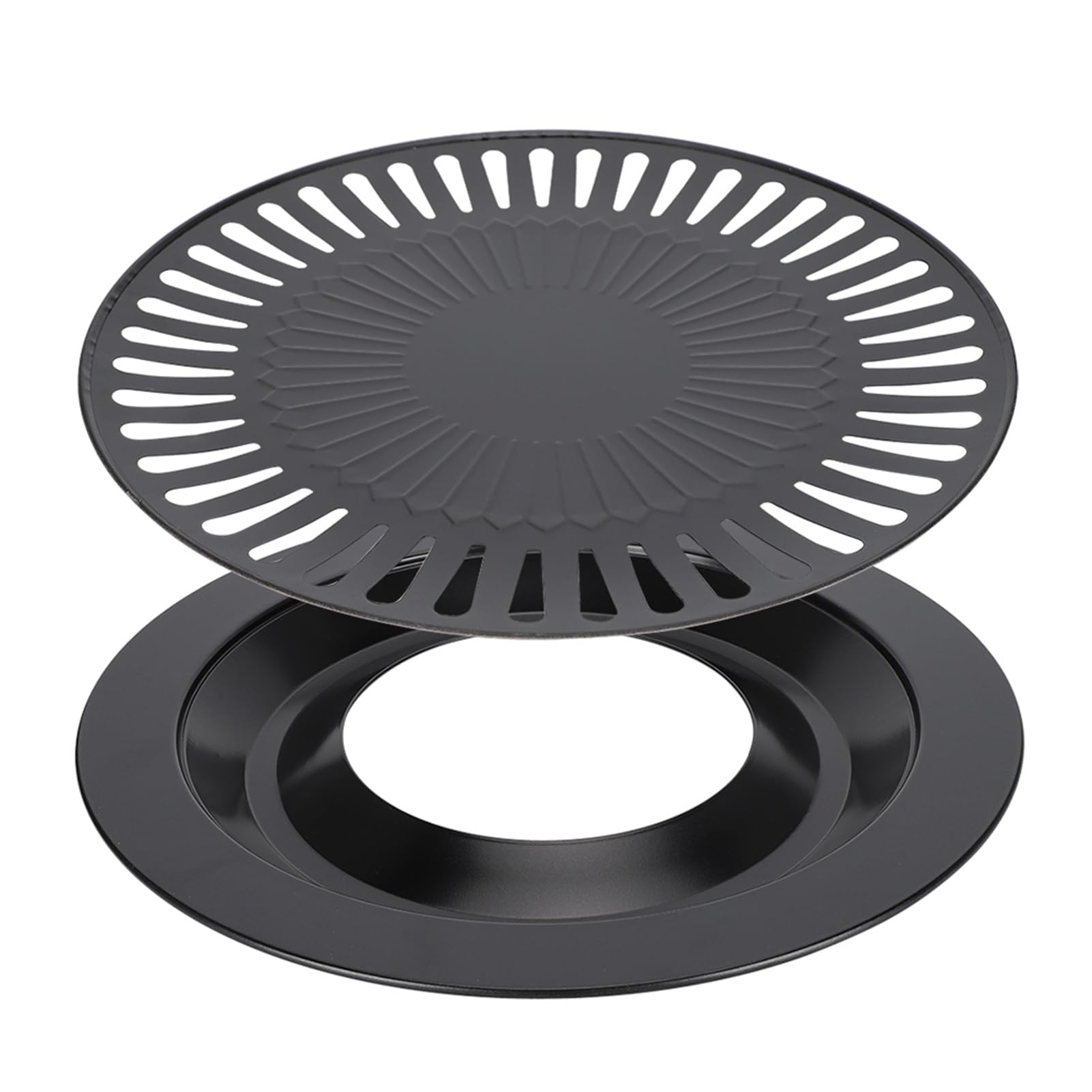 Korean BBQ Grill Pan, Smokeless Round Nonstick Baking Tray BBQ Roasting Tray Stovetop Nonstick for Kitchen Utensils