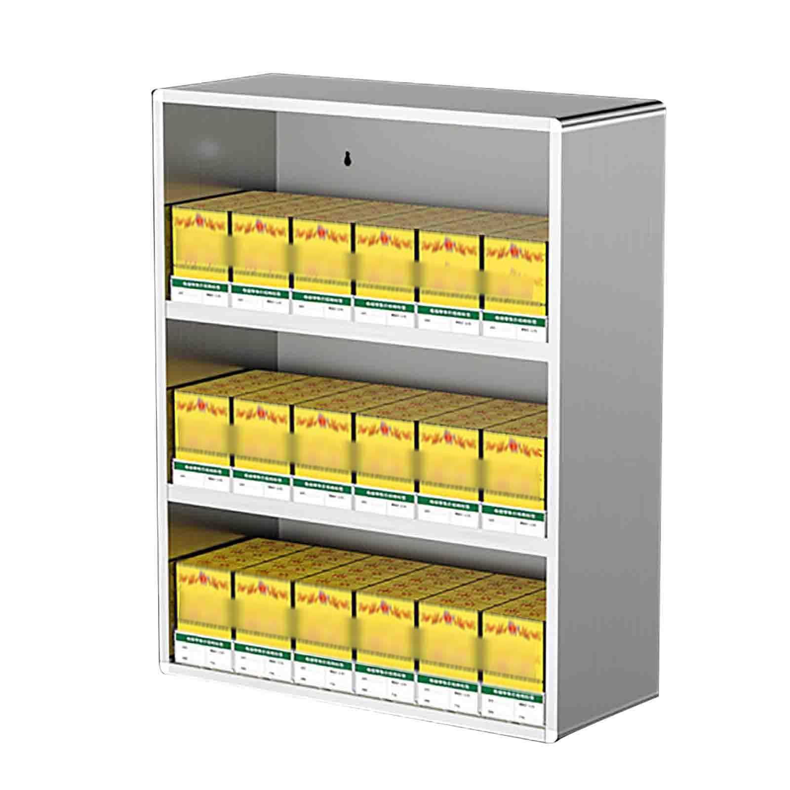Étagère à poussoirs automatiques pour cigarettes et confiseries en vitrine de magasin