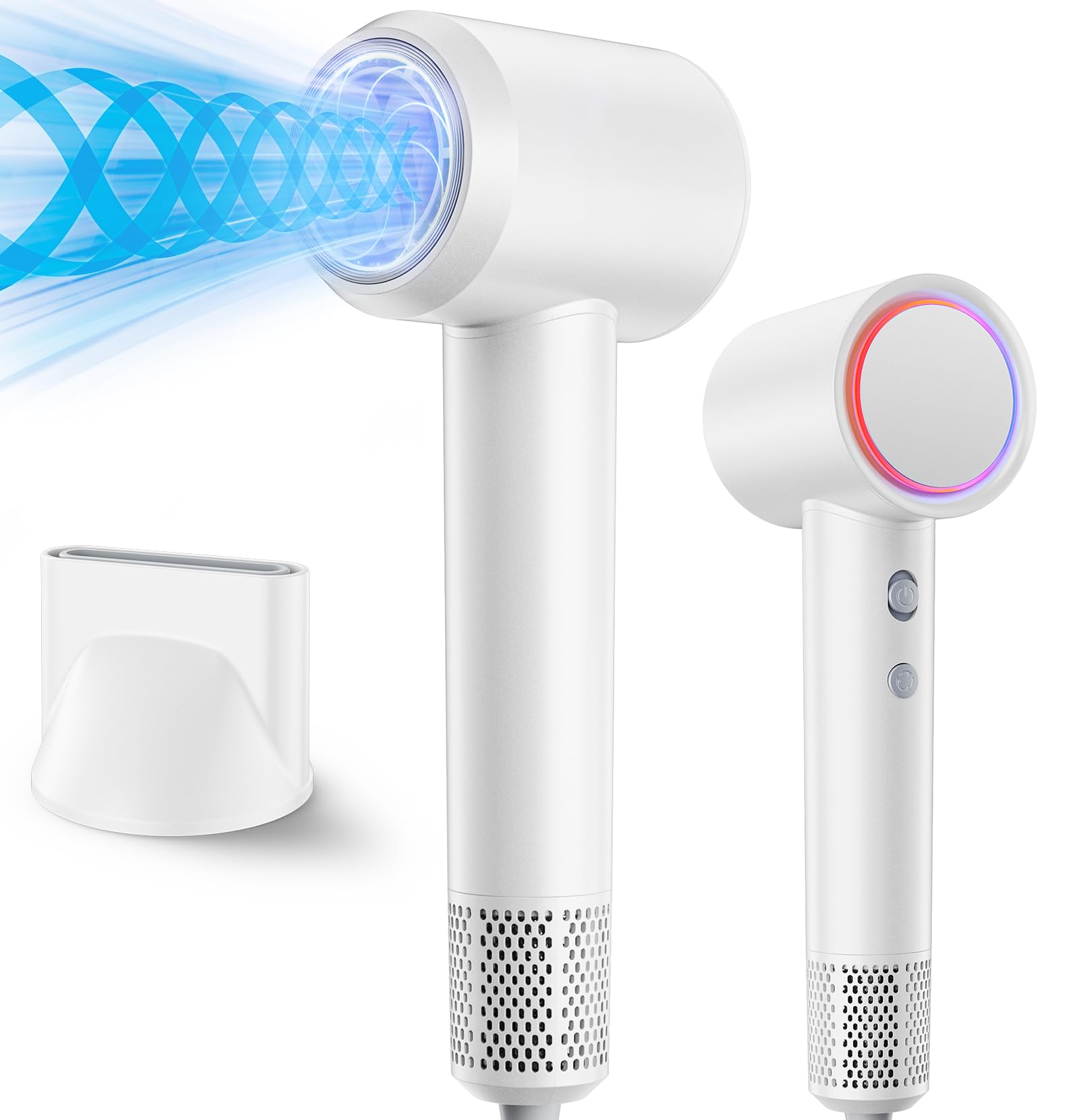 Aidisy Secador de pelo para cabello rizado profesional, potente secador de pelo iónico de viaje silencioso, súper secador de pelo para peluqueros de viaje,3 niveles de calefacción y 3 ventiladores