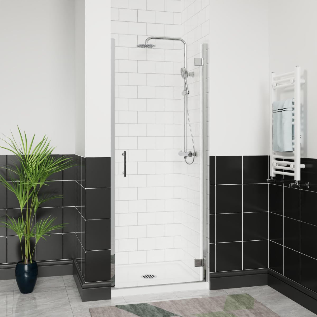 Aquariss Chrome 700Mm Hinged Shower Enclosure Door