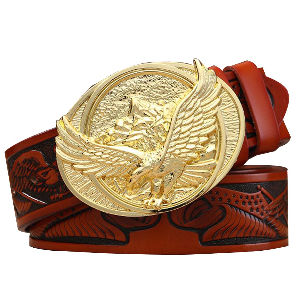 BDAYEK Men's Belt Men'S Reversible Leather Belt Casual With Scratch Pin Buckle(E,120Cm/47Inch)