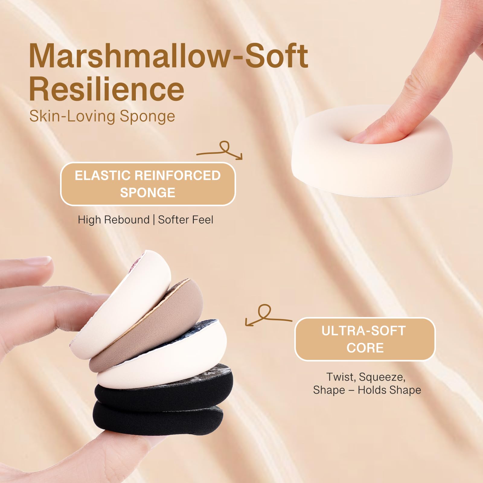 Momo's Workshop Mini Makeup Sponge Puff, Small Face Sponge for Foundation & Concealer, Makeup on Details Targeted - Image 4