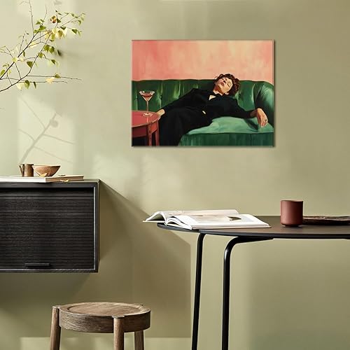 Miniatura 3 de Arte de pared vintage de mujer victoriana funky tumbada en el sofá, impresiones en lienzo de pintura humorística, póster ecléctico estético,