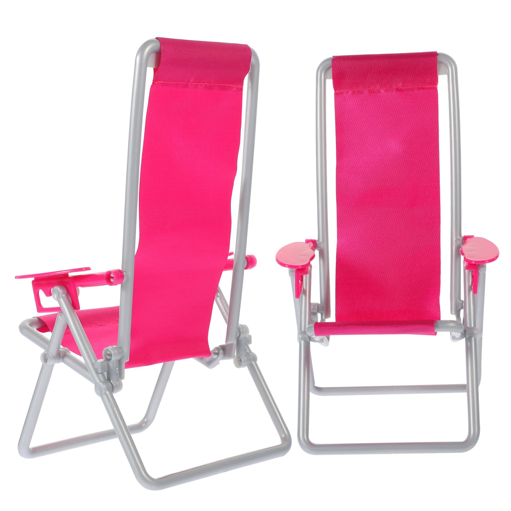 CIMAXIC 2pcs Mini Simulation Beach Chair Low Deck Reclining Outdoor Folding Lounge