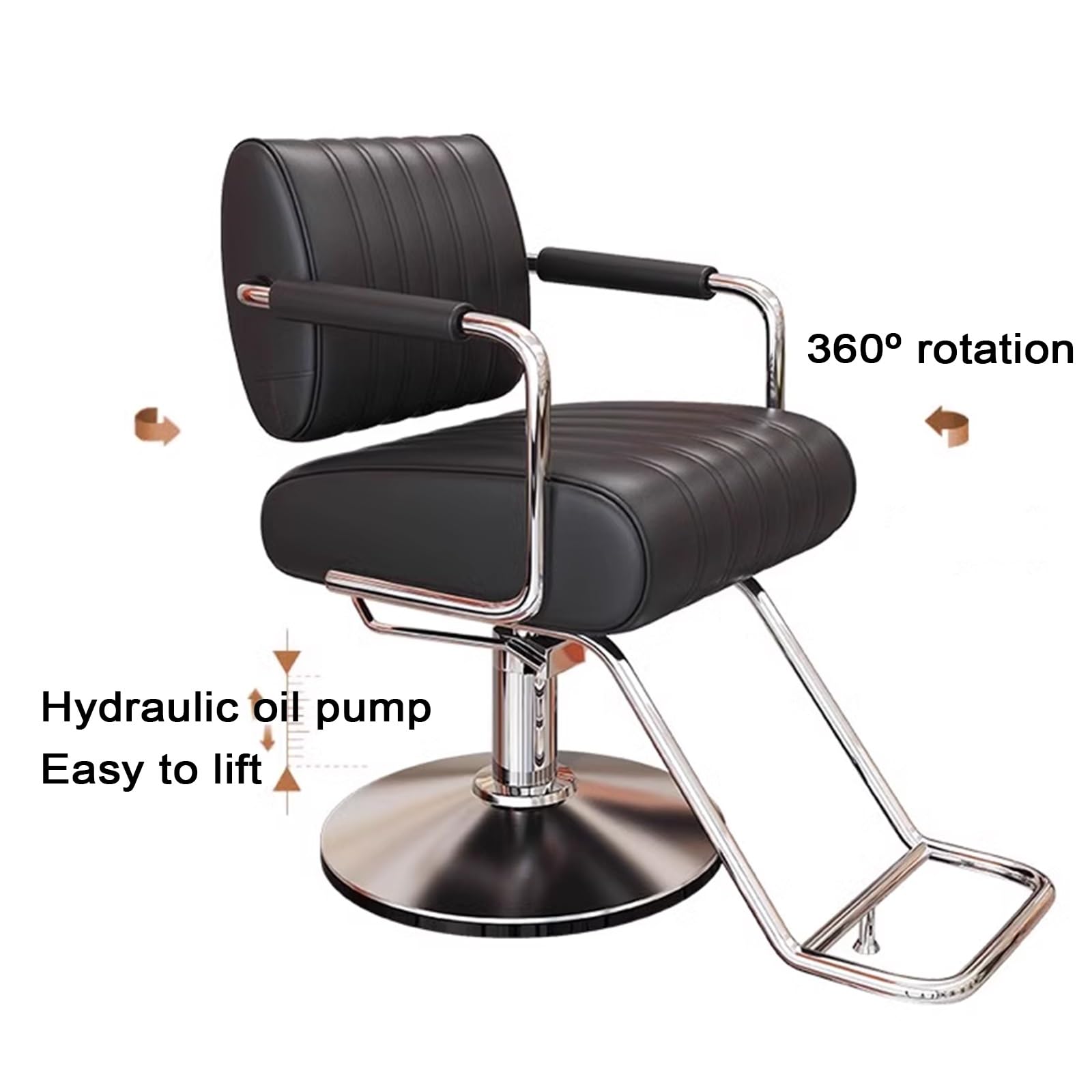 Silla Barberia Hombre Profesional Ergonomía Ergonomía Altura Ajustable Cuero de PU Sillon Barbero con Base Galvanizada En Negro Capacidad de Carga 200 Kg para Salones y Spas(Gray)