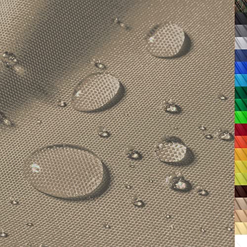 1buy3 – wasserdichter Polyesterstoff “Monaco” mit 12.000mm Wassersäule für Zelte, Abdeckplanen, Bezüge, Outdoorbekleidung & Co – Meterware mit 160cm Breite – reißfest & pflegeleicht (17.2 - Graubeige)