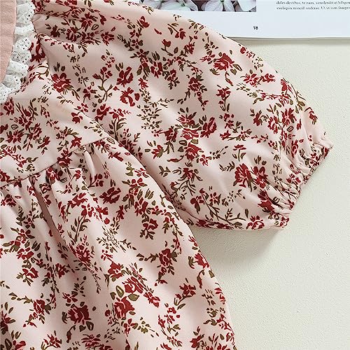 Infant Baby Girl Fall Clothes Floral Print Long Sleeve Romper Peter Pan Collar Ruffle Jumpsuit Bodysuit Cute Outfit 5
