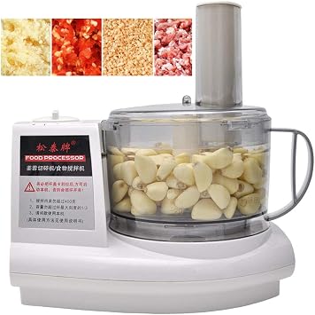TOPCHANCES Garlic Peeling Machine,220V 500W Electric Household and Commercial Garlic Peeler Garlic Press-Garlic Cube, Slicer, Chopper, Crusher and Dicer