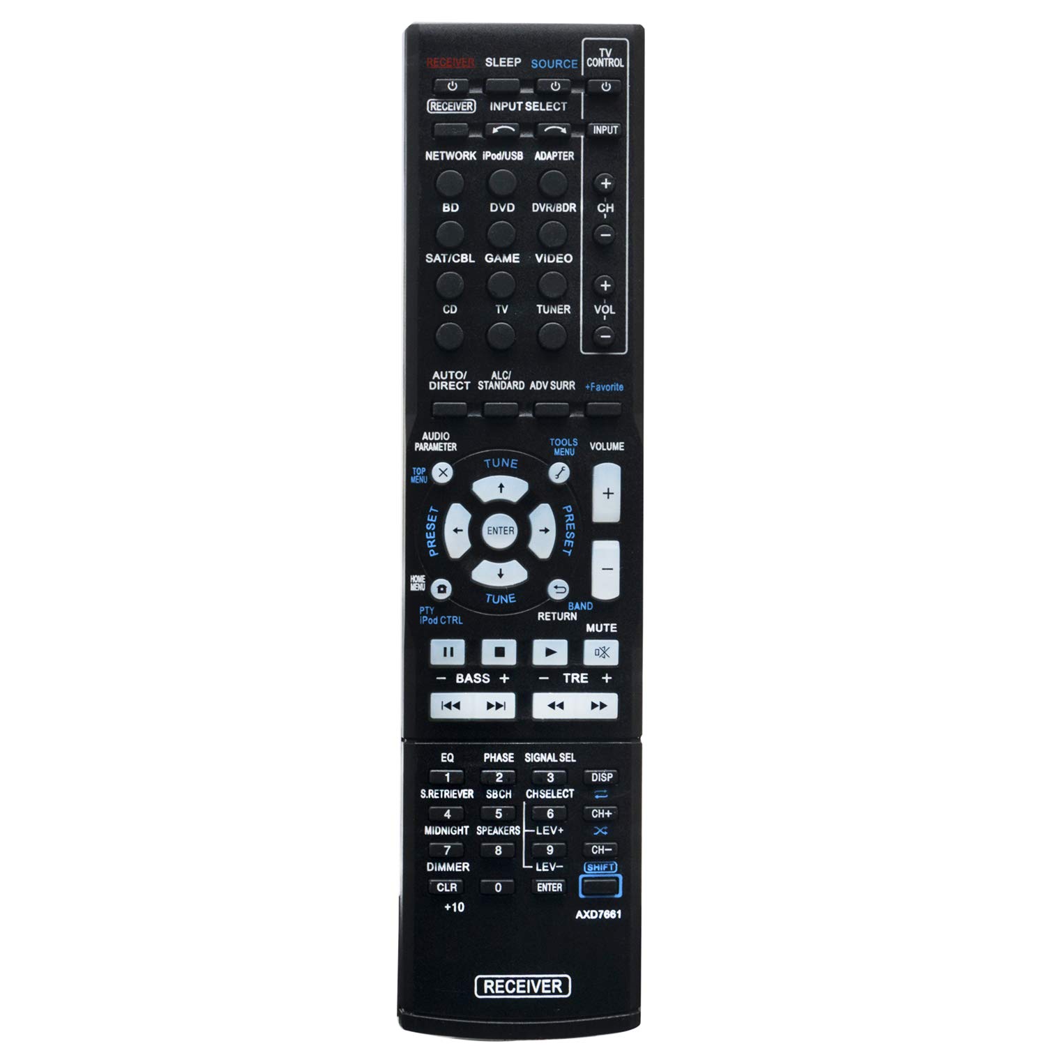 New AXD7661 Replacement Remote Control fit for Pioneer AV Receiver VSX-822 VSX-1022 VSX-822-K VSX-1022-K