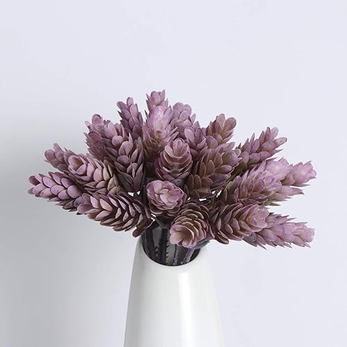 Miniatura 4 de BESTOYARD 2 unidades, 5 ramas, 6 ramas de plástico, ramas sintéticas, hojas falsas, cabezas, flores artificiales