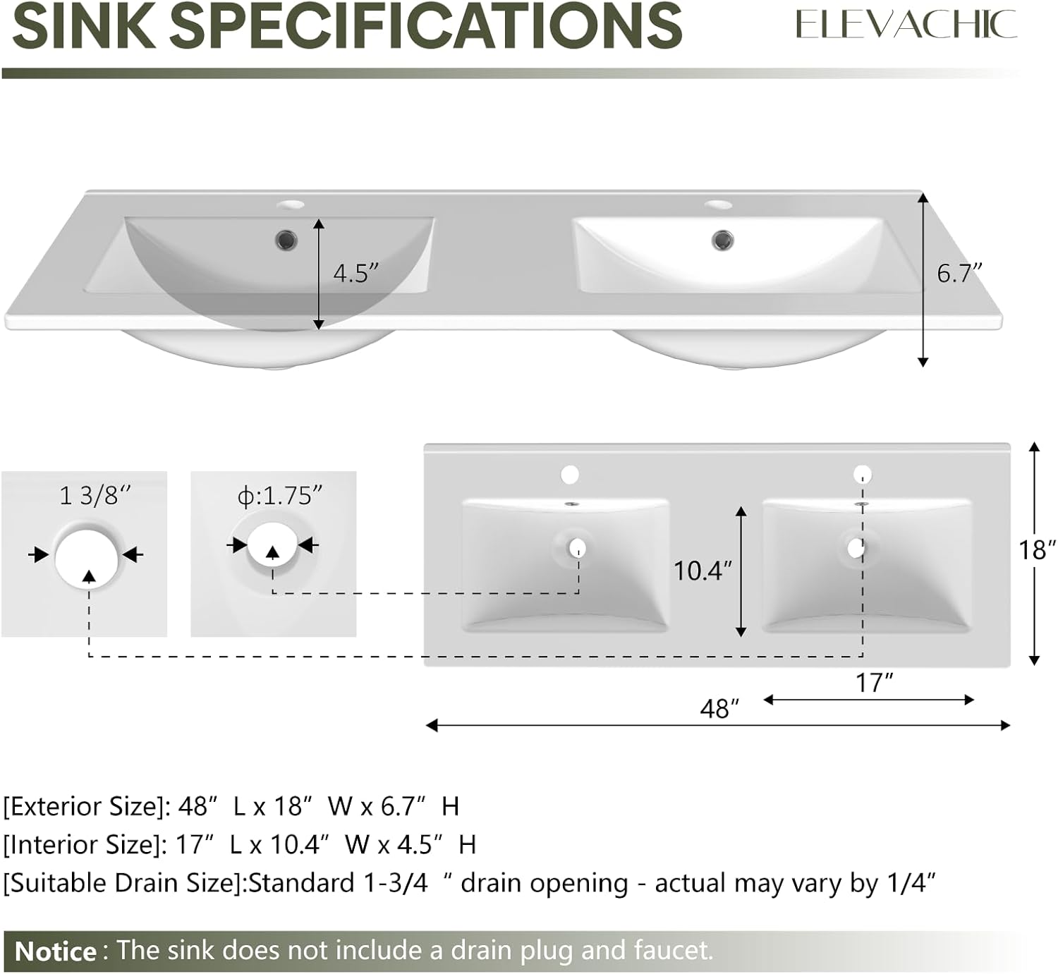 48" Bathroom Vanity with Double Sink Combo, Undermount Sink Bathroom Storage Cabinet with 2 Drawers & 2 Soft-Close Doors, Freestanding Farmhouse Cabinet with Open Storage Shelf, Black