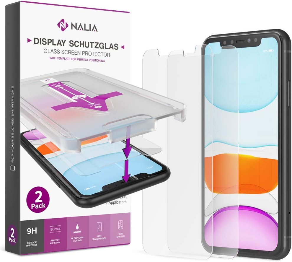 Buy Nalia 2x Screen Protector Applicator Compatible With Iphone 11 Pro Max Xs Max 9h Protective Display Film With Template For Easy Installation Case Friendly Phone Lcd Protection Crystal Clear Online In