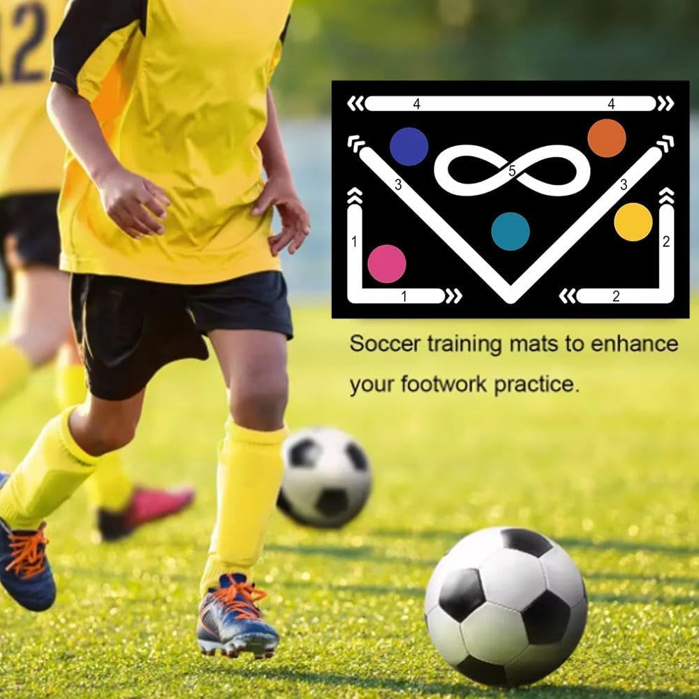 Tapis D'Entraînement Football 90x60cm Avec Chaussettes - Améliore Contrôle Du Ballon & Jeu De Jambes - Antidérapant - Pour Enfants & Débutants