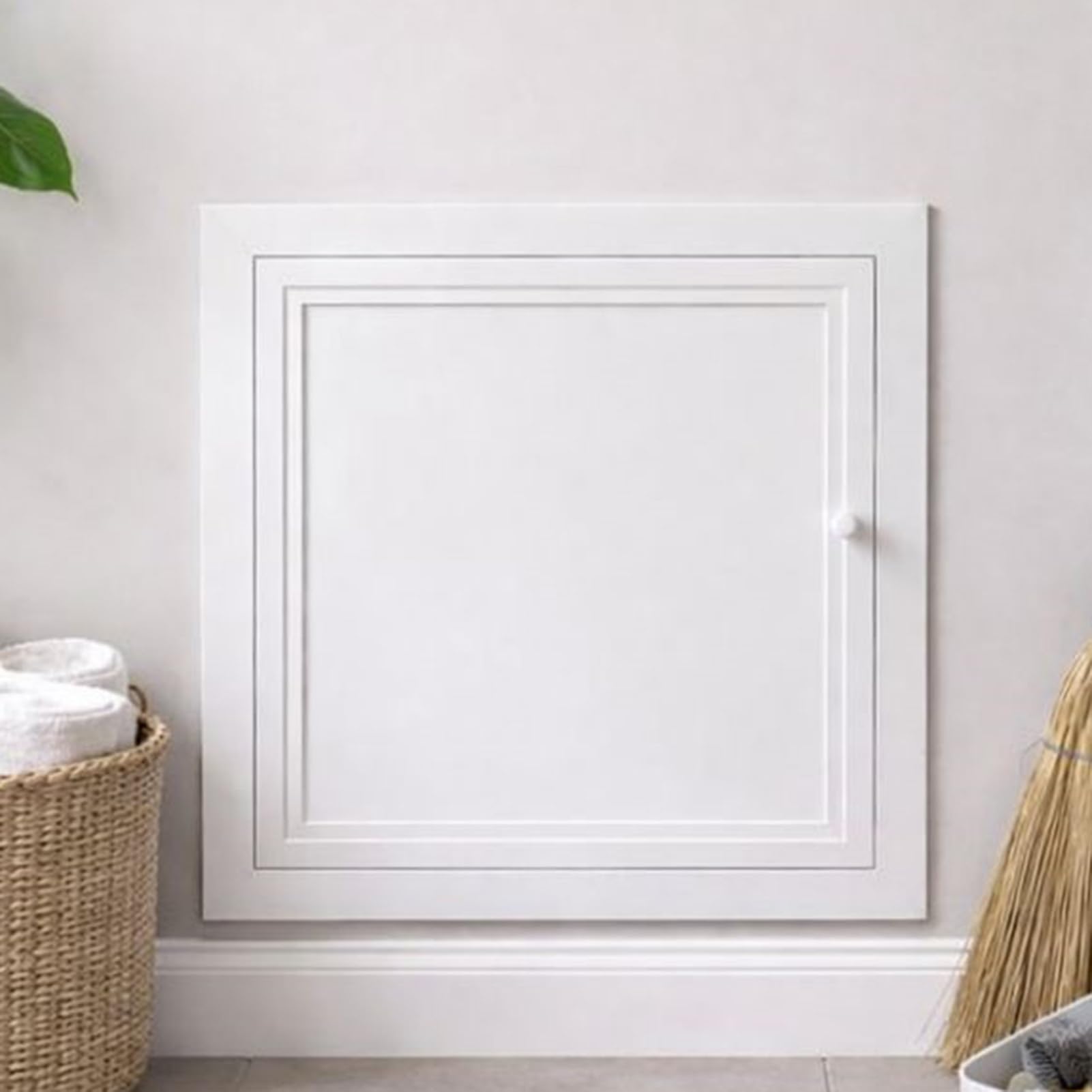 Yilufaykp White 21X21", 22X22" Push Button Access Panel, Flush Mount Wall & Ceiling Inspection Door, Paintable Hidden Utility Access Door For Plumbing & Electrical(24X24in/61X61cm)