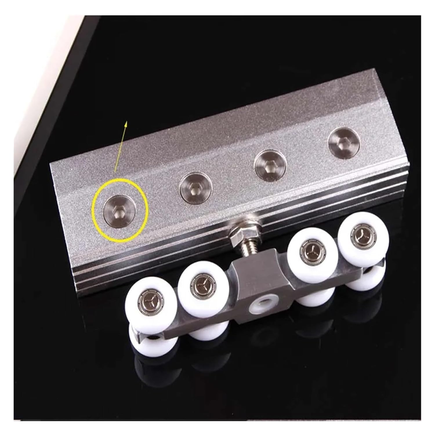 1 Set Sliding Door Hanging Wheel Glass Door Clamp Accessories Bathroom Clamp Sliding Door Wheel Pulley Glass Slide Wheel