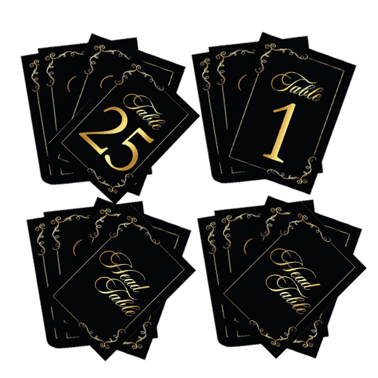 MAGICLULU 4 Sätze Tischkarte Digitale Karte Kartentisch Name Schwarze Tischnummern Hochzeit Mini Runden Stand Disko Tischkarten Gruß Ort Zahlenkarten Rustikal Papierstau 30 Stück * 4