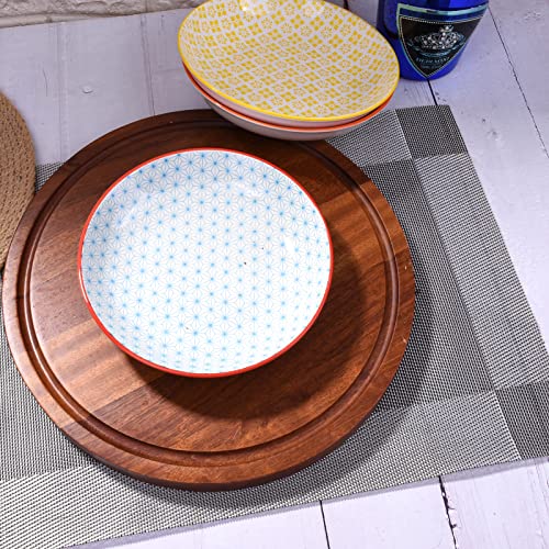 Whitenesser Set Of 4 Dinner Plates,7 Inch Dessert Plates,Japanese Plates Ceramic Plates For Dishes, Fried Egg, Snack,Broiler Wing #TOP4