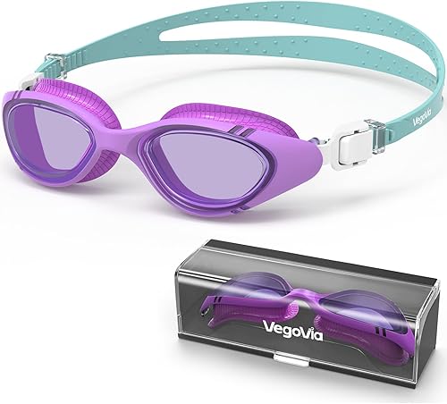 Miniatura 8 de Gafas de natación para adultos para hombres y mujeres, gafas de natación para piscina, antiniebla/UV, gafas de natación con estuche Blanco,Negro