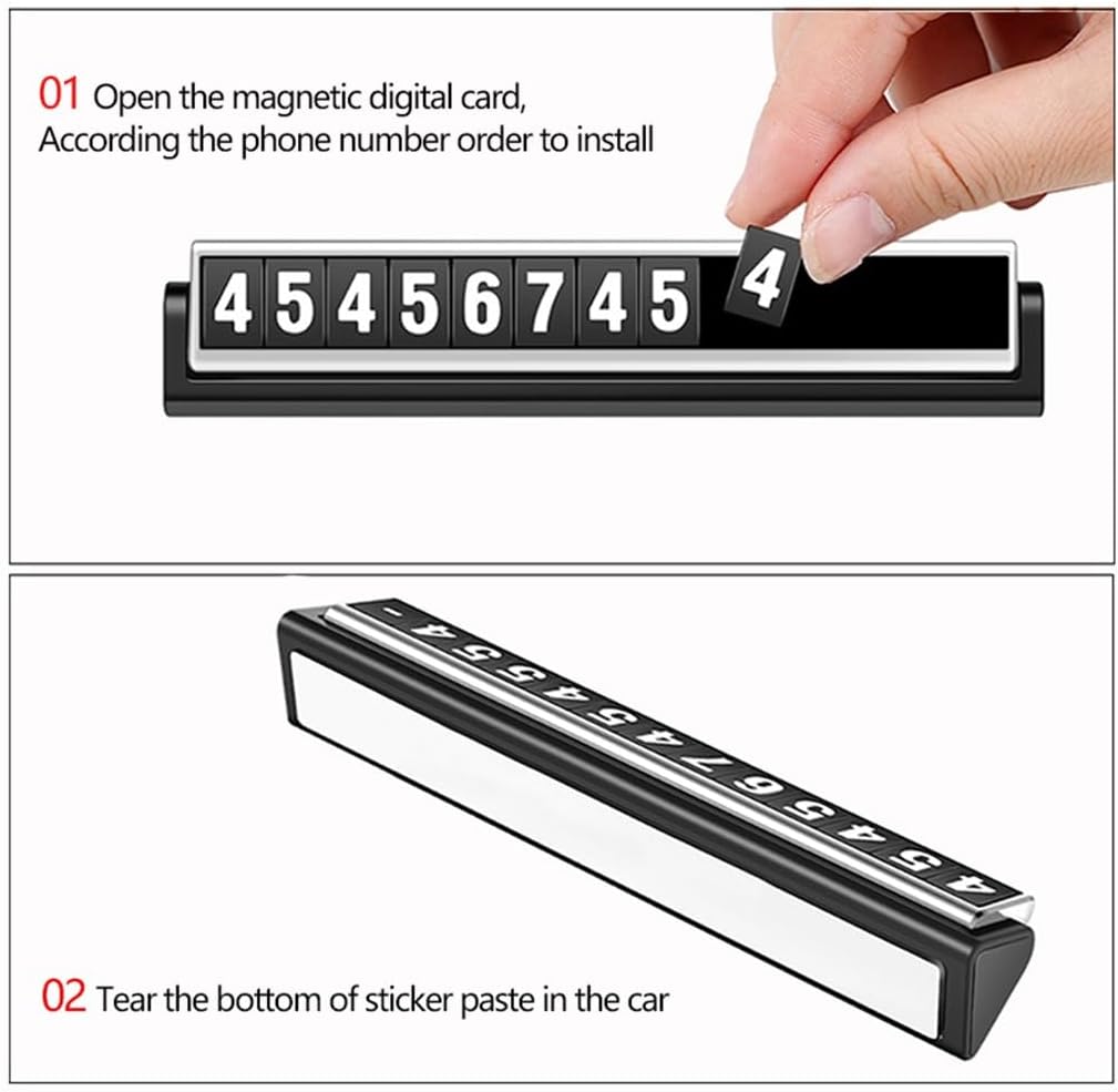 Car Styling Temporary Parking Card Auto Phone Number Plate Sticker Park Stop Telephone