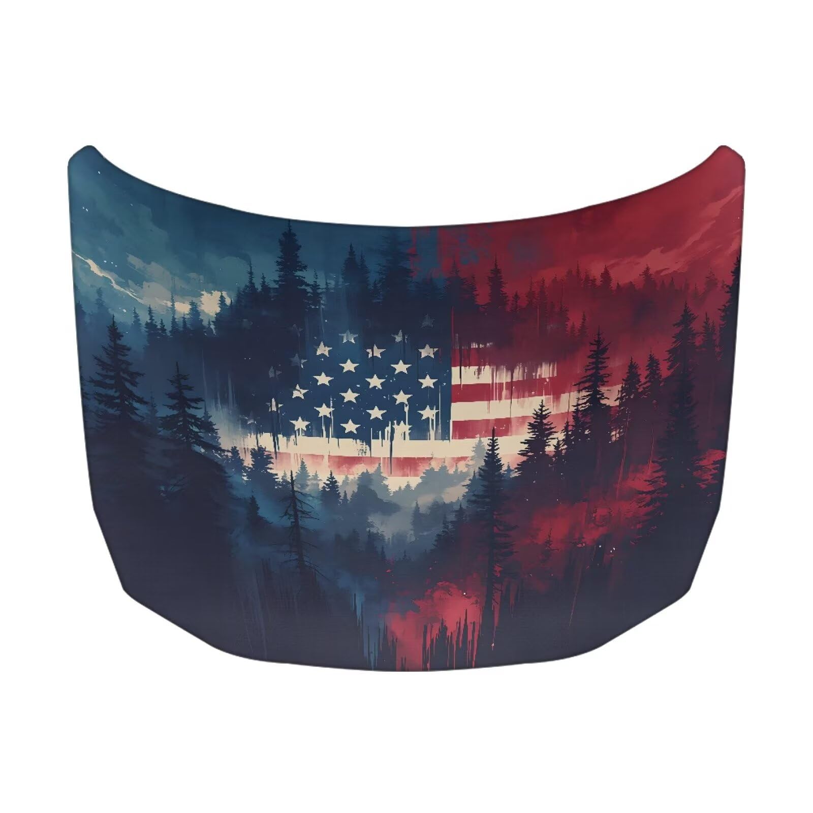 American Flag Car Hood Cover Protector Waterproof Sunproof Car Hood Flag 4th of July Patriotic Decorations Auto Accessories for SUV Sedans Trucks Pickup