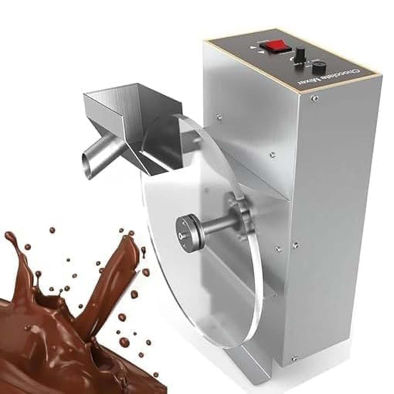 DPLWJPP Commercial Chocolate Melter Mixer Wheel Tempering Machine Stainless Steel Chocolate Depositing Machine Electric Chocolate Coating Moulding Melting Mixer Warmer A
