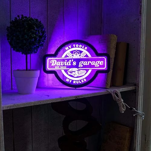 Miniatura 4 de Letrero de neón personalizado para garaje, letrero luminoso para garaje, letrero LED de garaje, letrero de neón con nombre de garaje, letrero de
