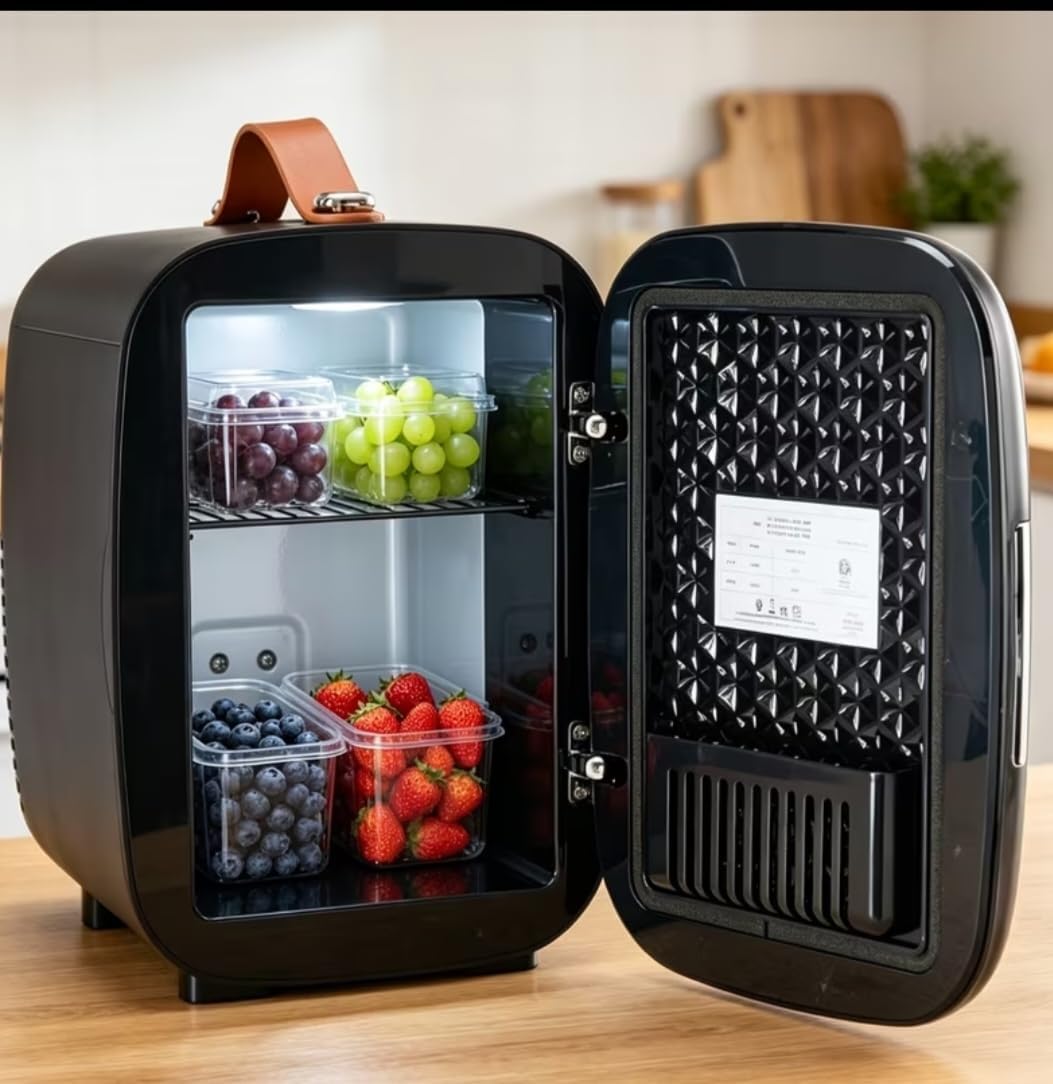 Portable Mini Fridge 4L Capacity, Black, AC&DC