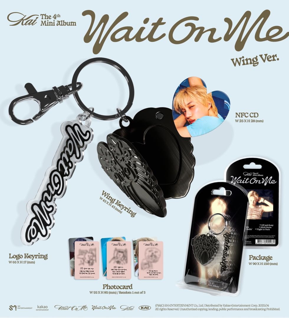 (exo) KAI Wait On Me 4th Album 5p Full Set (1Sleeve+2Photobooks+1Player+1Wing)+DHL Shipping