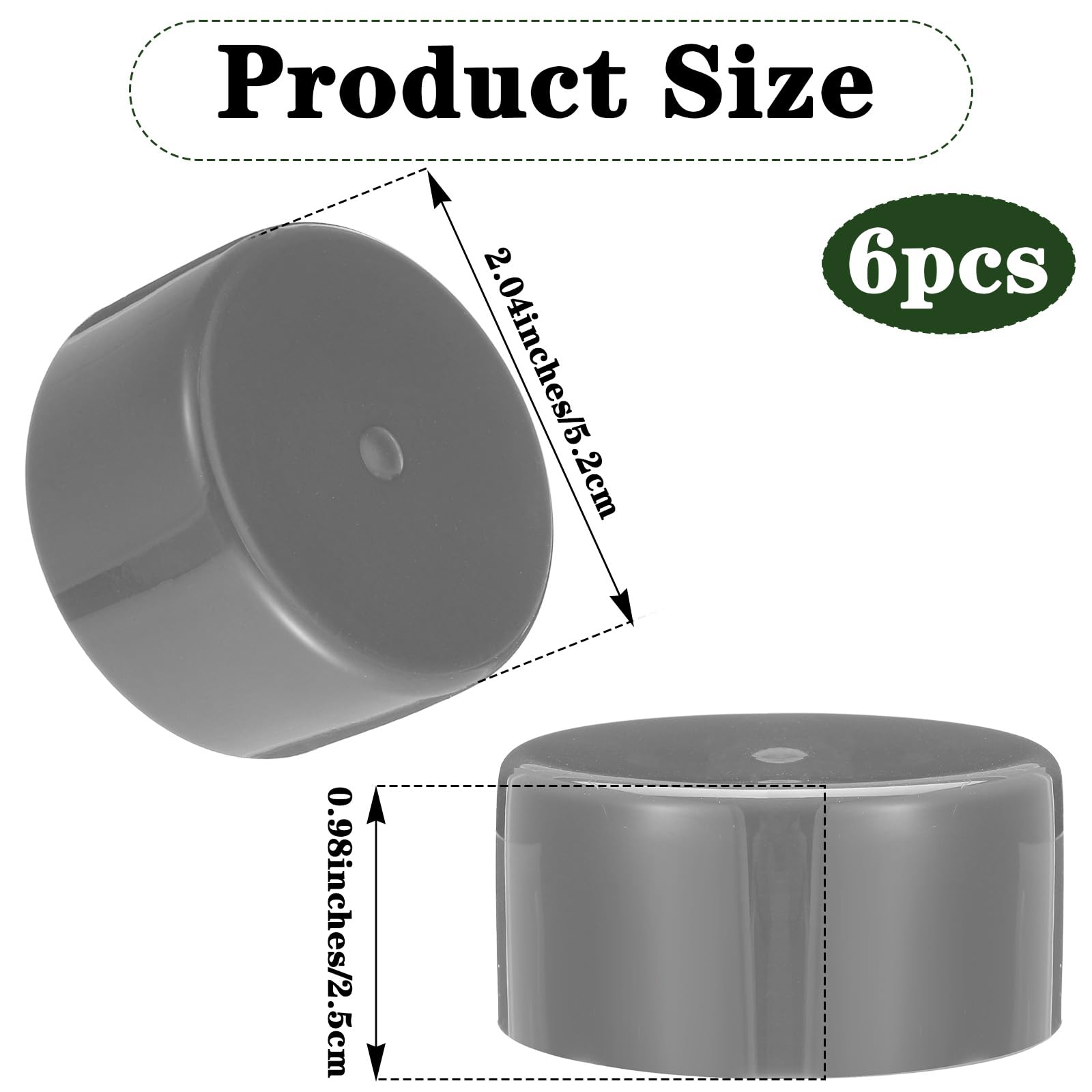 6pcs Trailer Bearing Cap Dust 2.04Inch Grey Rubber Dust Caps Trailer Hub Grease Cap Trailers Axle Grease Caps Replacement Protector for Trailers Camper,Boat Wheel,Partner Bra