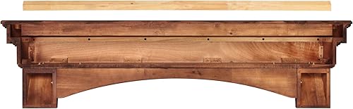 Miniatura 5 de Pearl Mantels ARYB6049570 Estante de madera elegante único y versátil, 60 pulgadas, cereza envejecida