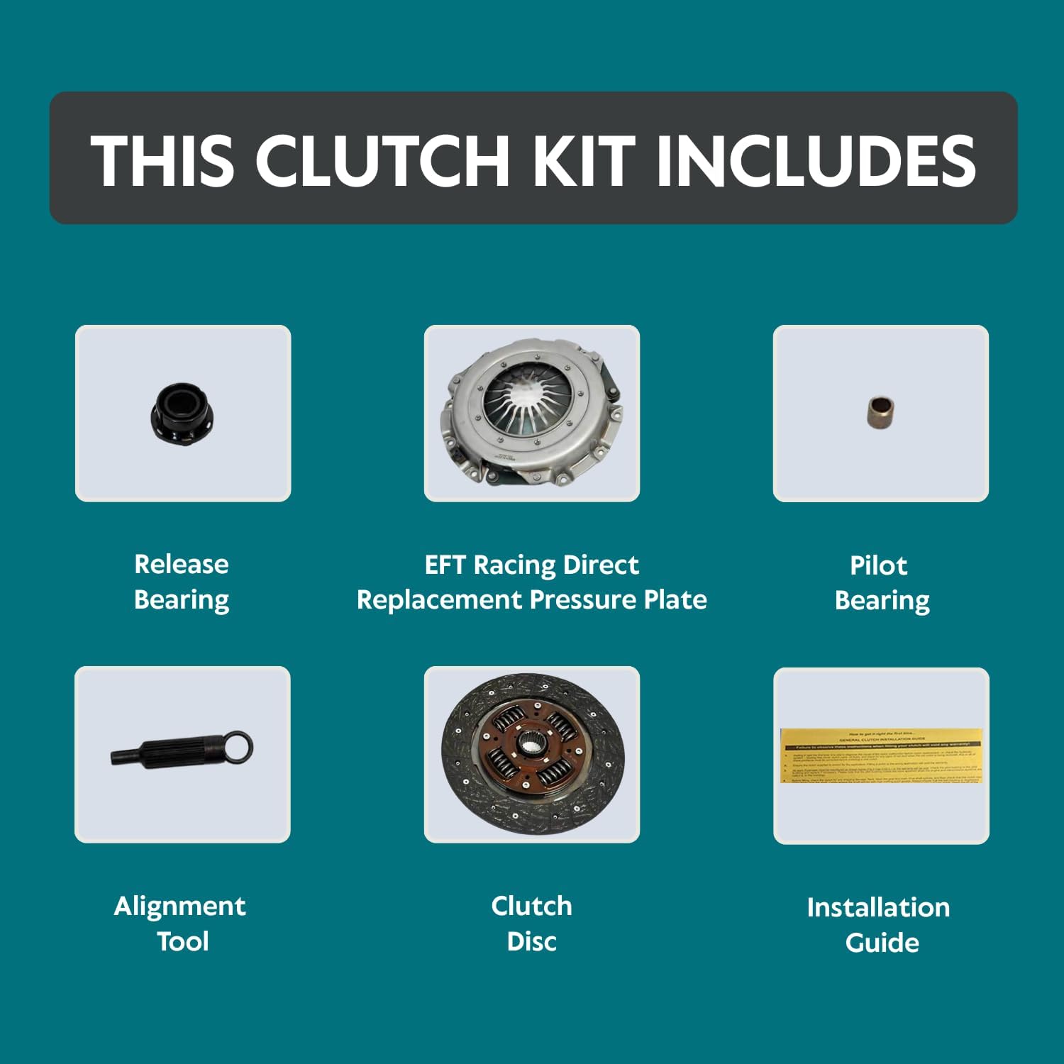 EFT Racing HD Clutch Kit for 1996-2001 GMC Sonoma Chevy S-10 Isuzu Hombre 2.2L OHV Engine - Enhanced Performance & Smooth Engagement - Precise Fitment - Durable and Reliable - 12 Month Warranty