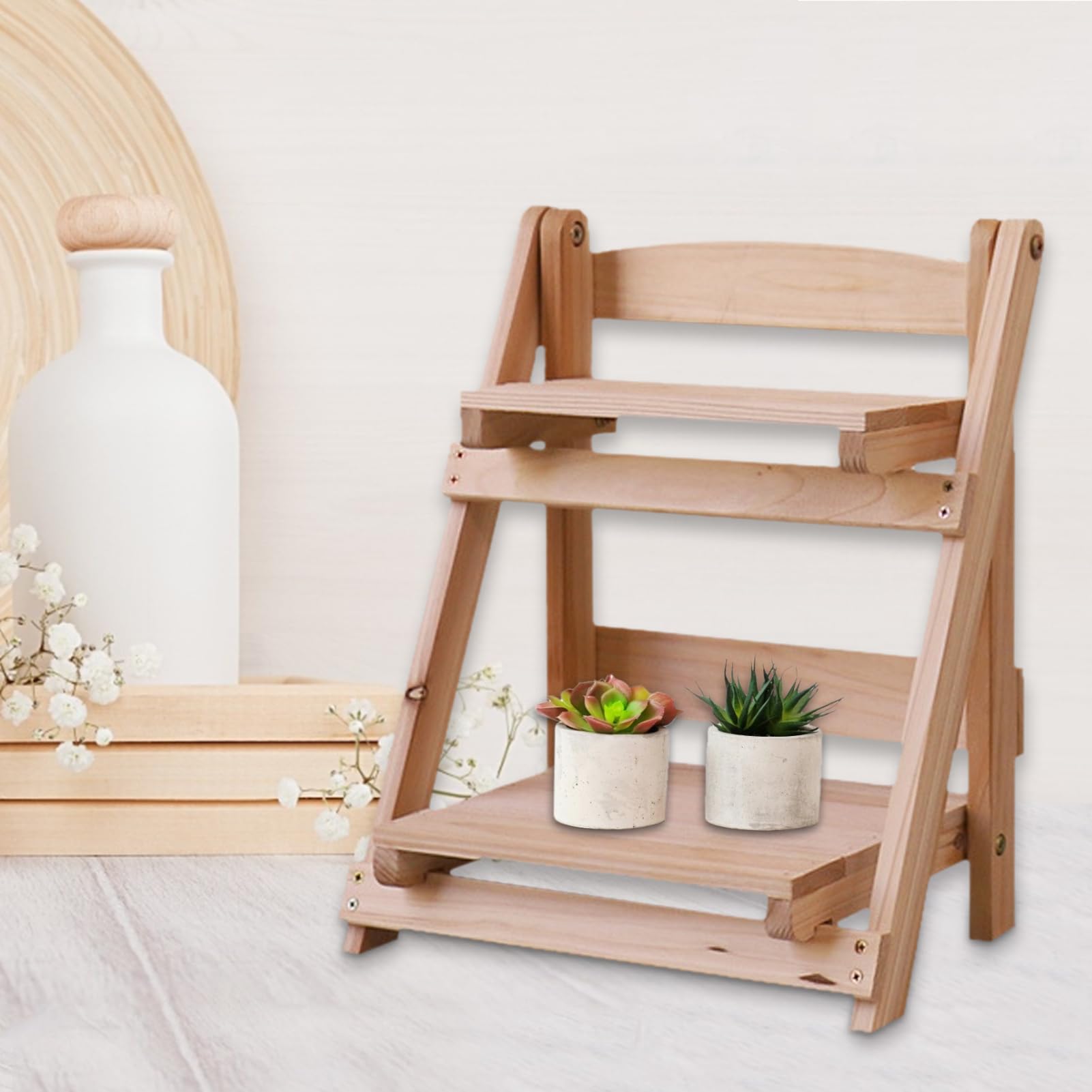 Support pour en bois – Support d'étagère échelle rustique pour