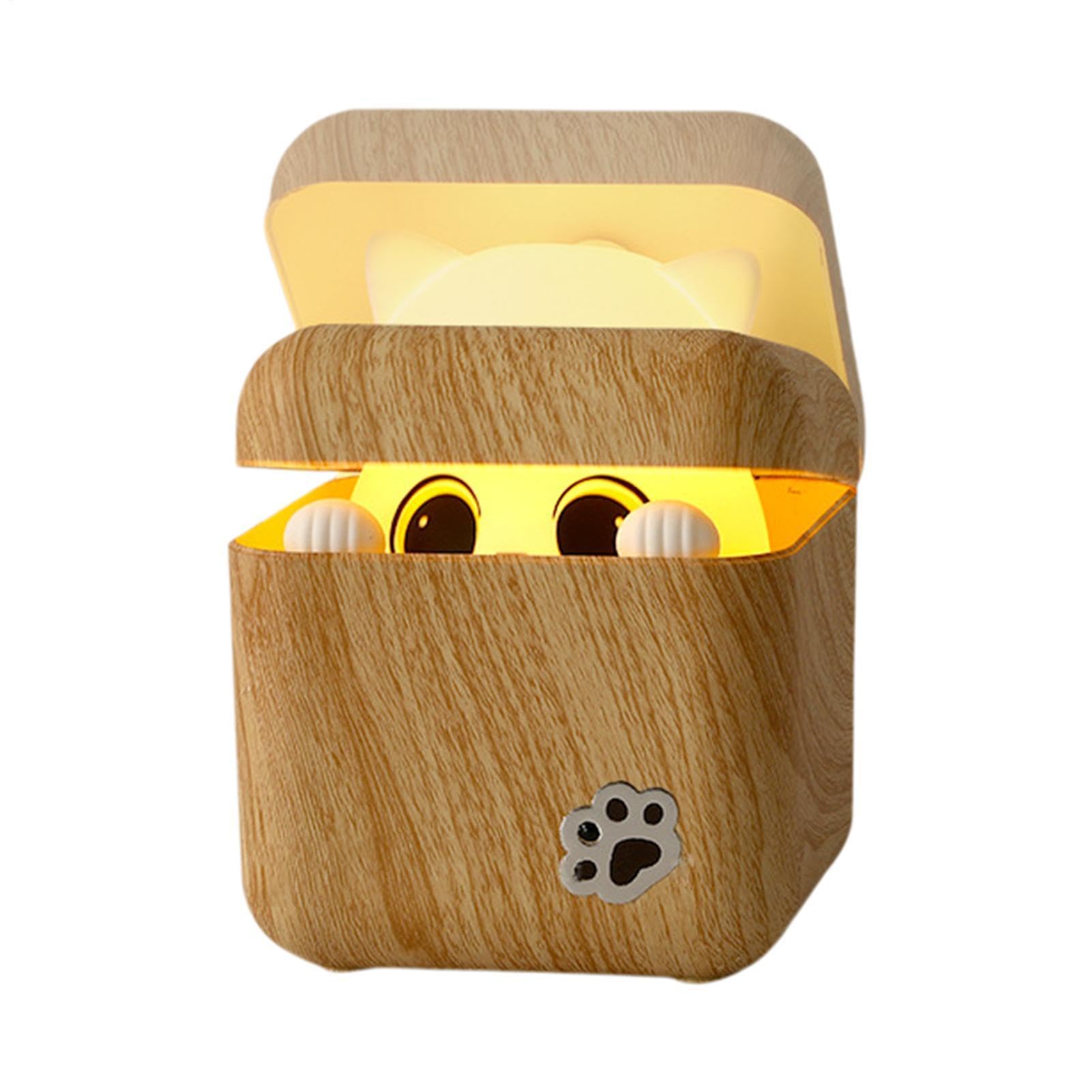 Niedliches Nachtlicht USB-wiederaufladbare, geräuschaktivierte, süße, | Kawaii Bettlampe Für Schlafzimmer, Nachttisch, Schrank, Eingangsbereich und Home Office