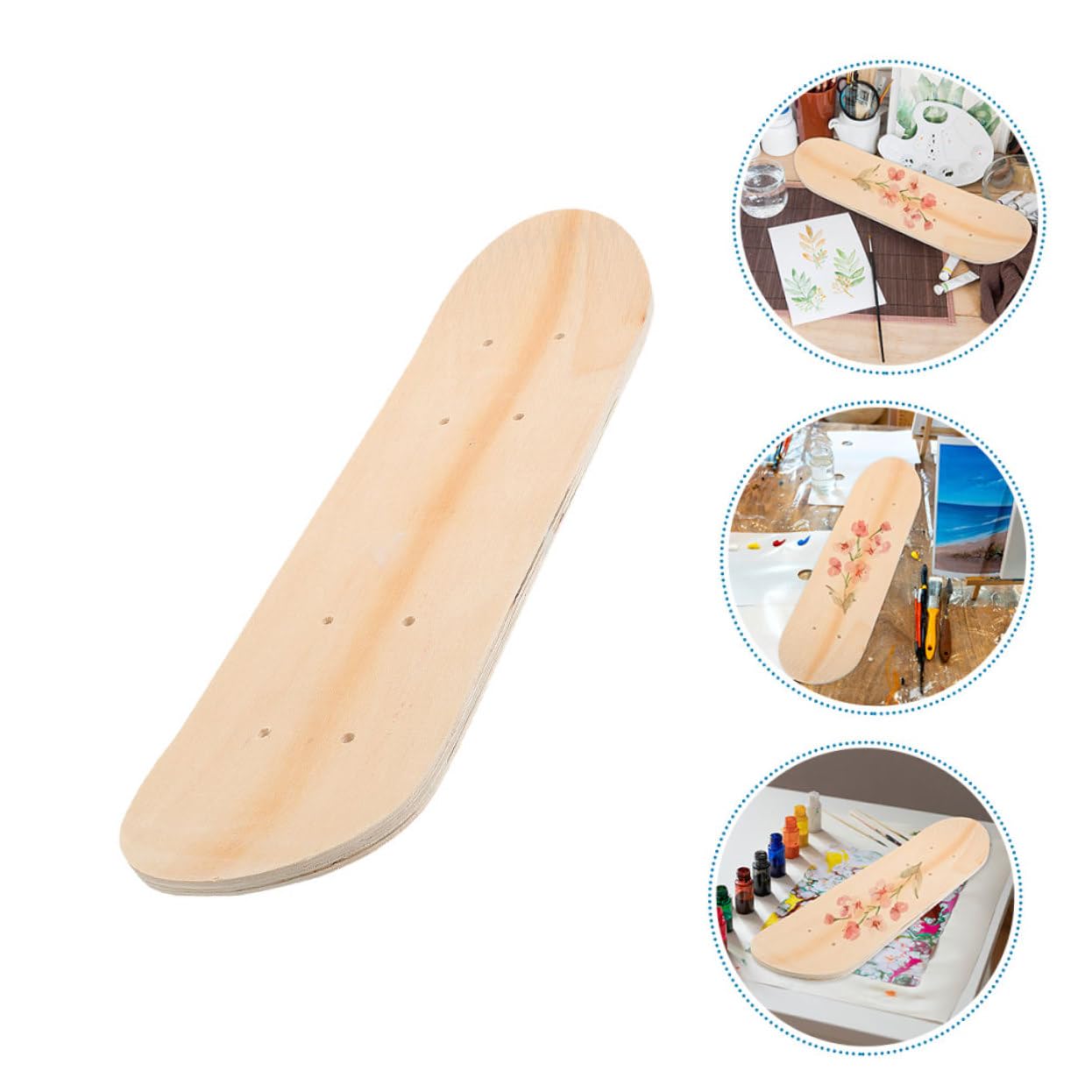 UPKOCH Planche de Skateboard Vierge 2 Pièces en Bois D’érable