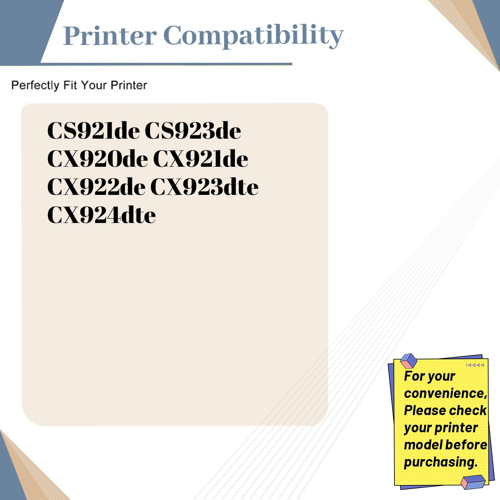 Unità tamburo compatibile 76C0PK0 76C0PV0 di ricambio per stampante Lexmark CS921de CS923de CX920de CX921de CX922de CX923dte CX924dte (confezione da 1 nero)