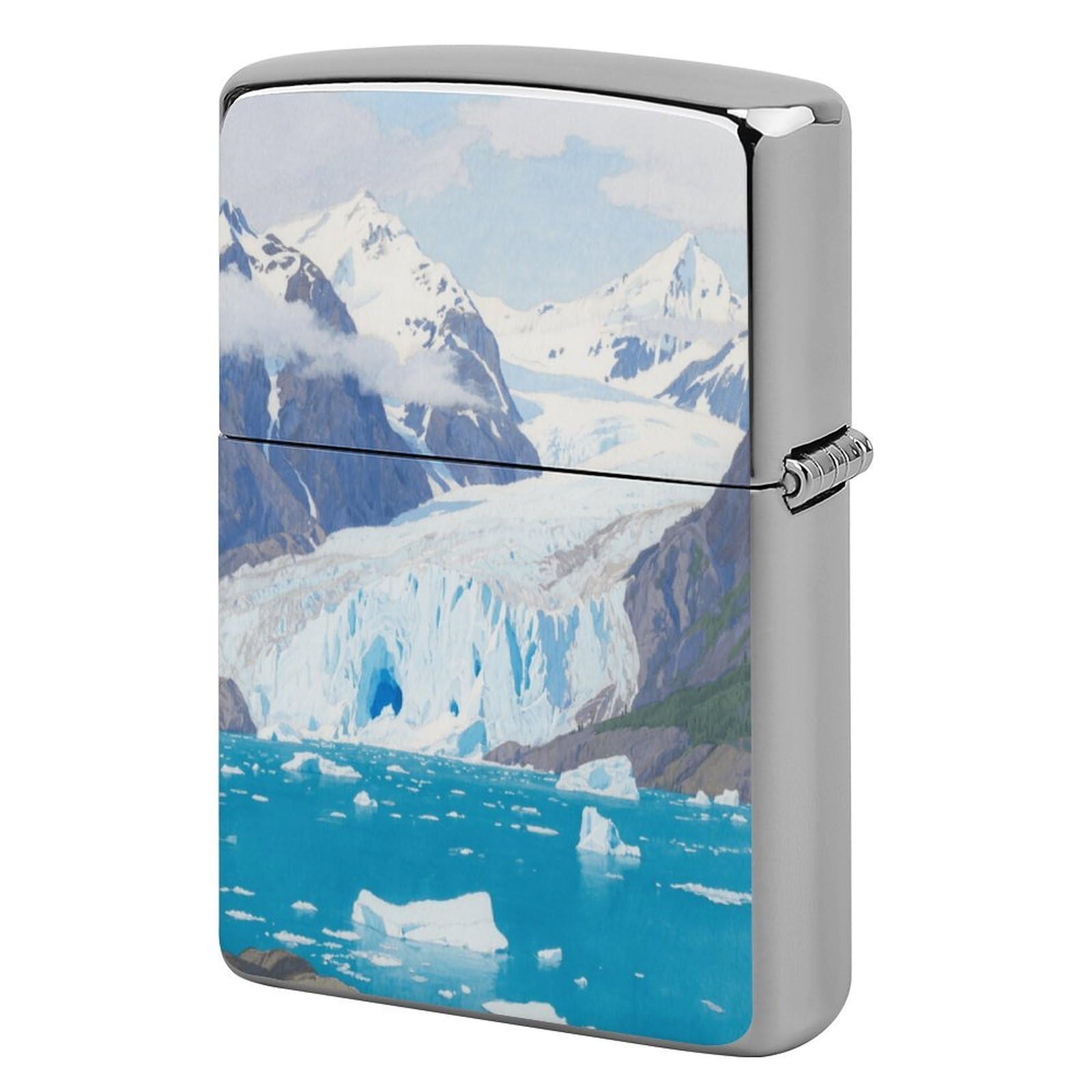Fekiloot Style Glacier Fjord Lighter Case Cover Metal Lighter Case