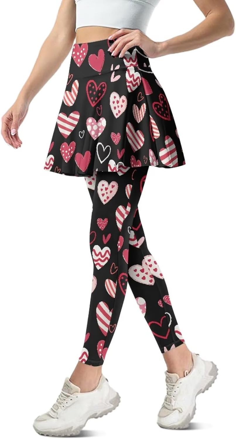 YEXIATODO Women Leggings Skirt with Pockets Breathable Athletic Skirts Yoga Dress Pants for Girls Dancing Dating Gym