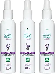 Kit 3 Água Termal Lavanda, 200ml, Hidratante e Relaxante para Pele, Face e Cabelos
