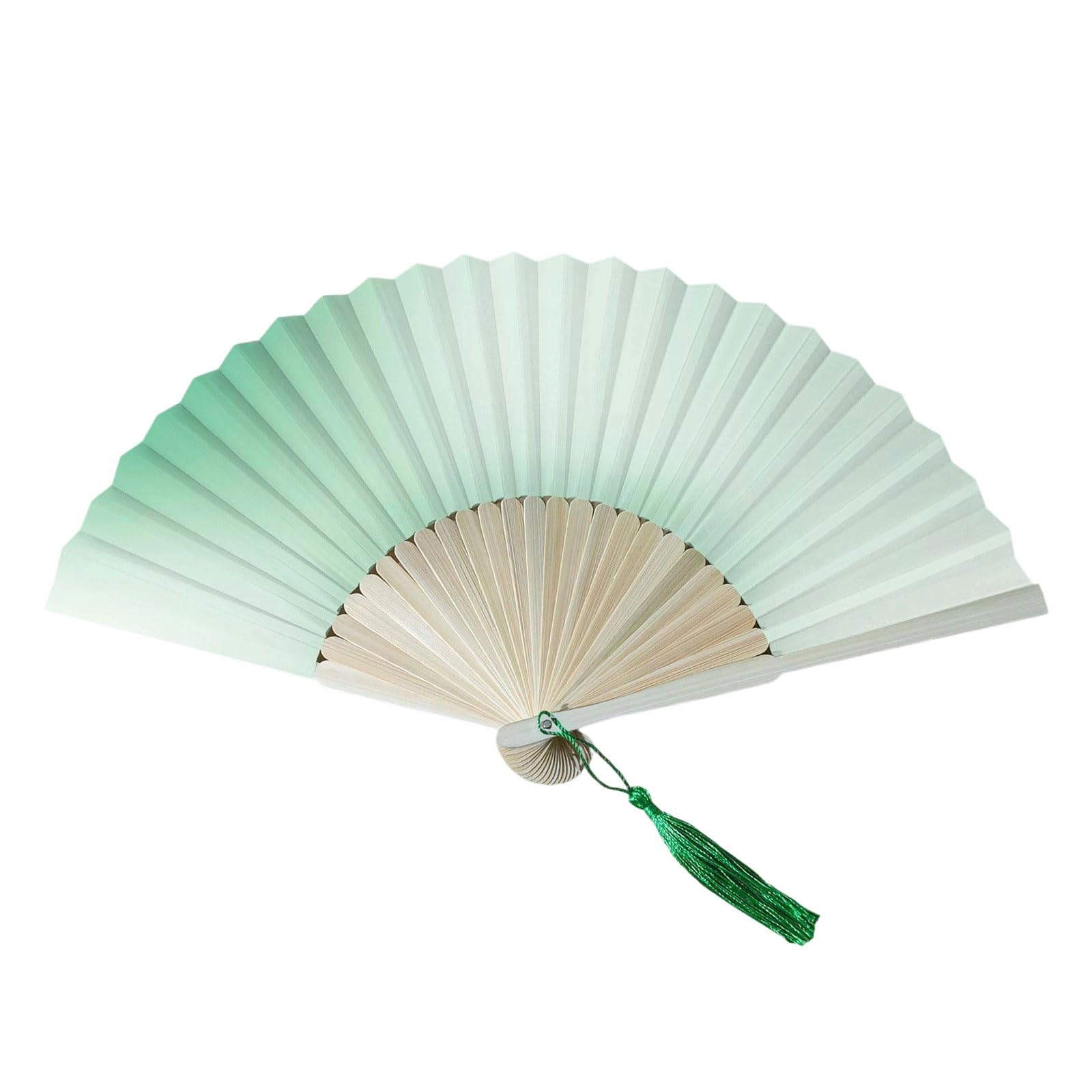 Kalttoy Stylish Gradient Folding Fan Chinese Styles Frame Hand Fan with Tassels for Cooling and Artistic Display Decors Hand