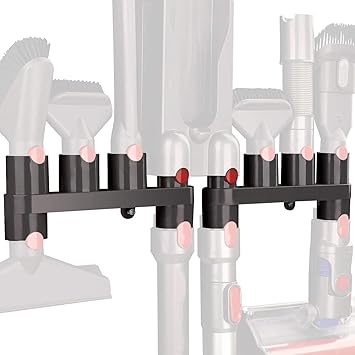 The AutoStory Accessory Holder Compatible with Dyson V15 V11 V10 V8 V7 Vacuum Cleaner, Mess Free Attachments Organizer Tool, Use On Docking Station Or On Wall Mount (Screws Included) (Grey), Plastic