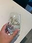 Lillian Rose Gold 'Bride' Stemless Champagne Glass - Elegant Wedding Toasting Flute For The Big Day, 8oz Clear
