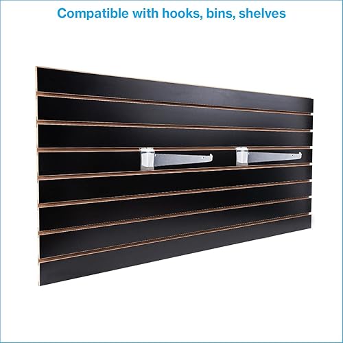 Miniatura 2 de SSWBasics Paneles horizontales negros de 4 x 2 pies para pared (24 pulgadas de alto x 48 pulgadas de largo) Paquete de 2 paneles organizadores de