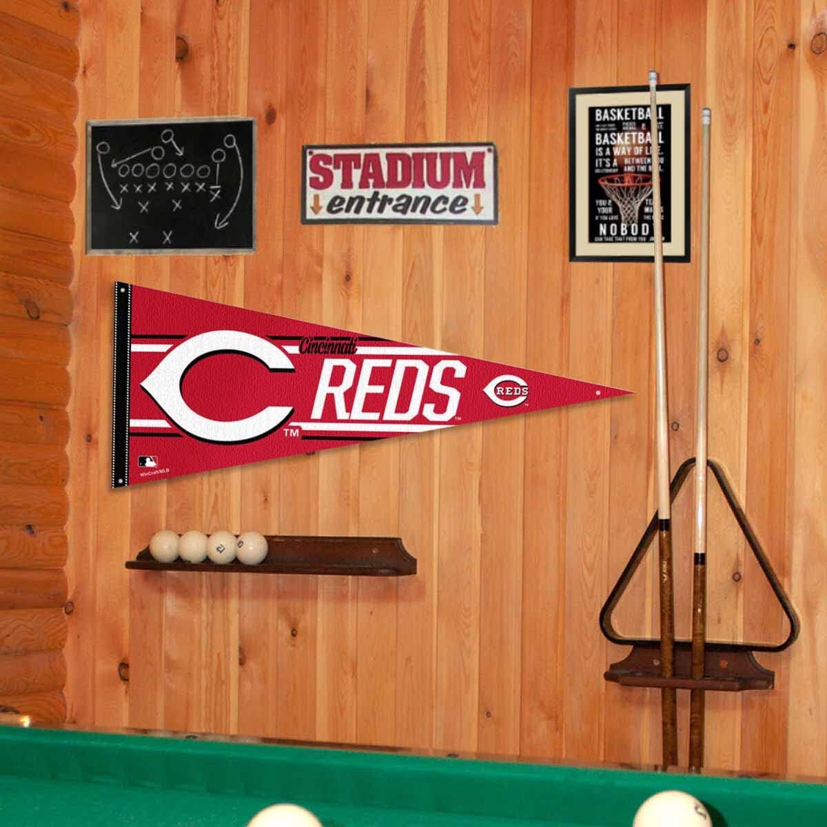 WinCraft Cincinnati Reds Pennant Banner and Wall Tack Pads