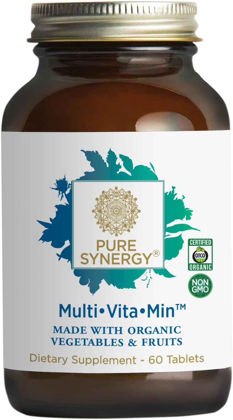 خرید و قیمت PURE SYNERGY MultiVitaMin 60 Tablets Made with Organic Ingredients NonGMO