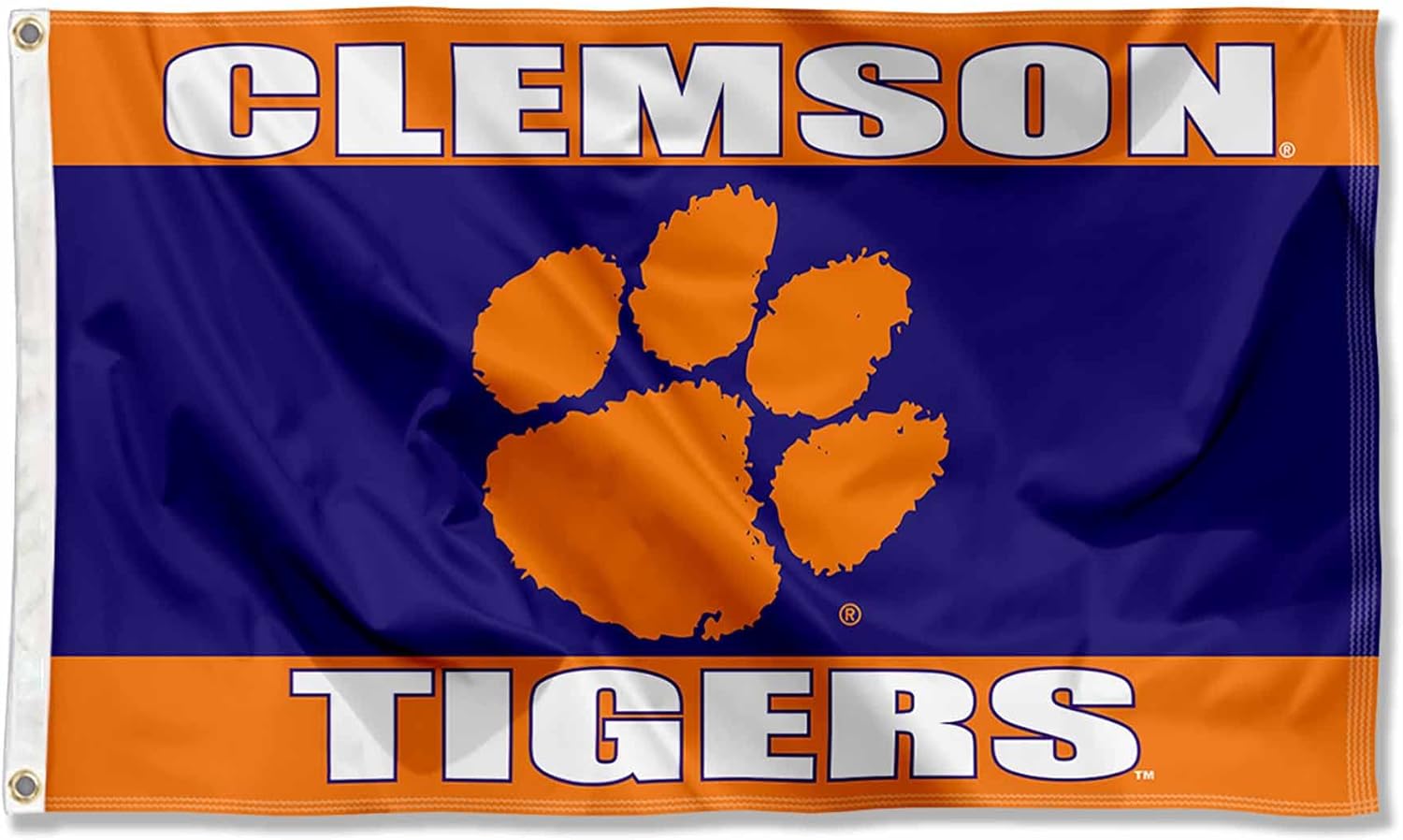 Clemson Tigers Wordmark Large Grommet Banner Flag