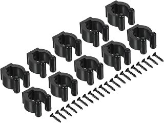 PATIKIL 17mm Dia Billiards Cue Locating Clip Holder, 10 Pack Plastic Snooker Clip for Fishing Rod Pool Cue Rack Storage, Black