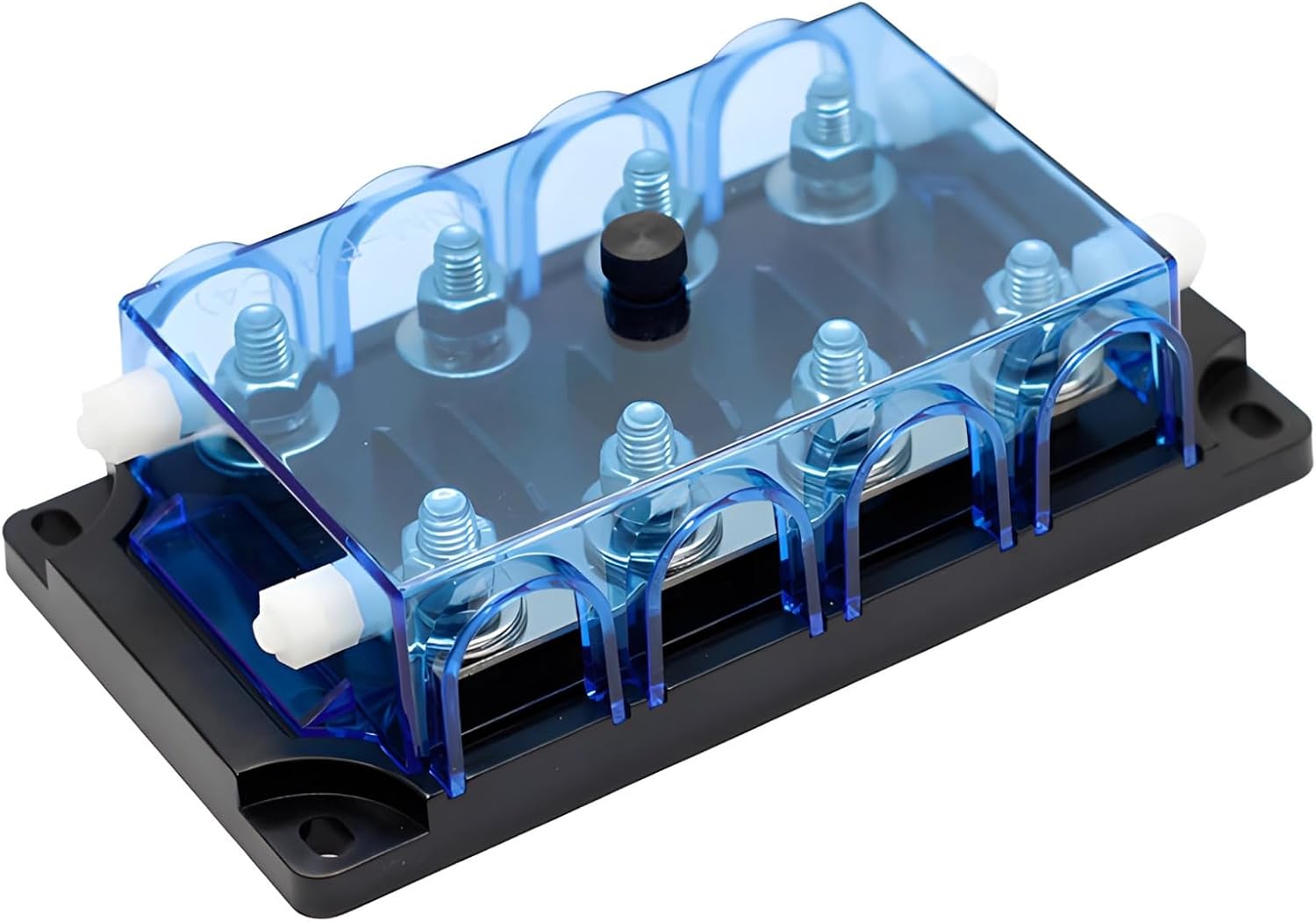 Anm Fuse Car Audio 4-Way Fuse Holder With Transparent Cover, Plastic & Metal Build, 6.7 X 3.7 X 2 In
