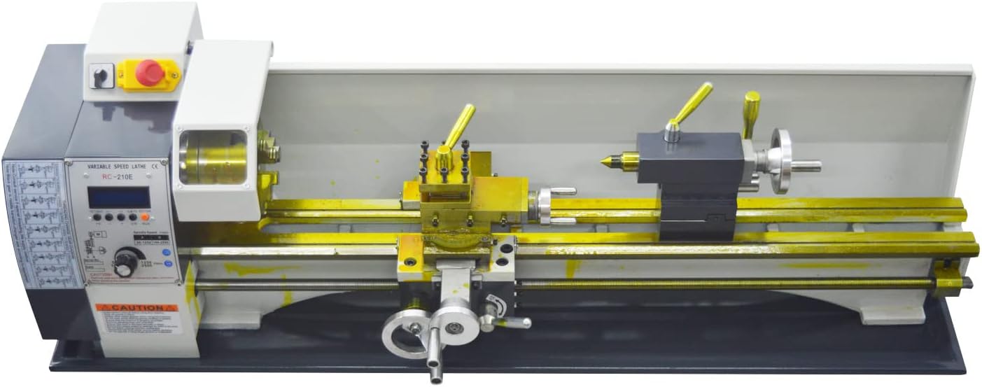 Benchtop Metal Lathe, Metric/Inch Threads Precision Metal Lathe, 110V Mini Lathe 1100W Brushless Motor